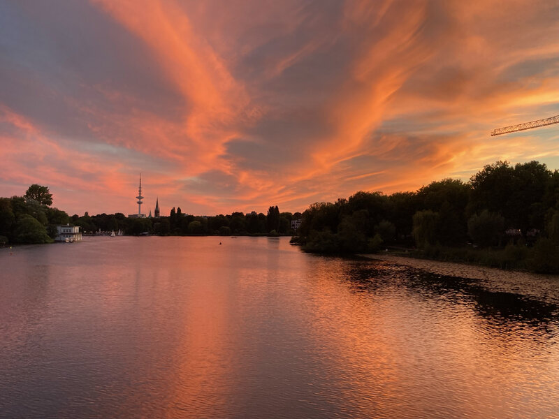 Sonnenuntergang an der Alster