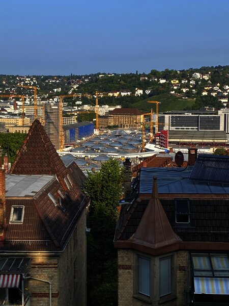 Blick auf den zukünftigen Bahnhof Stuttgart 21